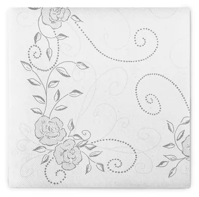 Produktbild von Airlaid Serviette Hochzeit in Silber-Grau, 40 x 40 cm, 50 Stück - Mank