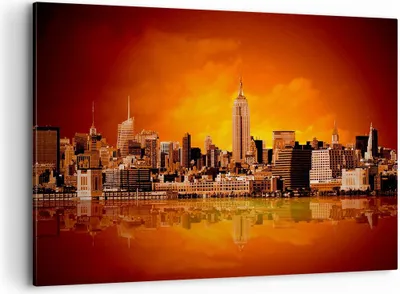 Produktbild von Bild auf Leinwand - Leinwandbild - Amerika architektur straße tourismus - 100x70cm - Wand Bild - Wanddeko - Leinwanddruck - Bilder - Kunstdruck - Leinwand bilder - Wandkunst - AA100x70-2118