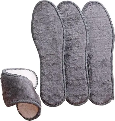 Produktbild von Warme Innensohlen 4er-Pack Uni - Fleece und Faux-Pelz-Außen - Weiche Wintersohlen für Stiefel und Schuhe - Größe 39/40
