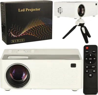Produktbild von Tragbarer Kinderprojektor LED TFT LCD 16:9 1920x1080 USB 20W weiß