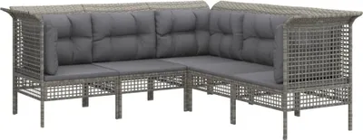 Obrázek produktu pro vidaXL 5dílná zahradní souprava s polštáři Grey Poly Rattan
