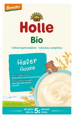 KASZKA OWSIANA PEŁNOZIARNISTA BEZ DODATKU CUKRÓW OD 5 MIESIĄCA DEMETER BIO 250 g - HOLLE