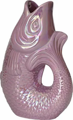 Image de Gift Company Vase Monsieur Carafon S, vase décoratif en forme de poisson, faïence, Rainbow Violet, 25.2 cm, 1087403091