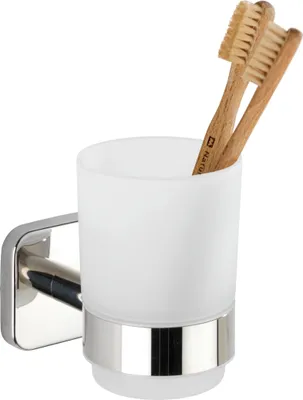 Produktbild von WENKO Zahnputz Becher Bürsten Halter Ablage Badezimmer Accessoires Uno MEZZANO