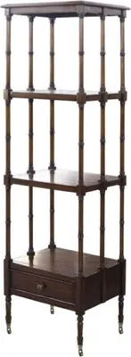Produktbild von Casa Padrino Luxus Wohnzimmerschrank / Regalschrank mit Schublade Dunkelbraun 44 x 36 x H. 163 cm - Luxus Wohnzimmermöbel