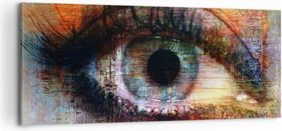 Produktbild von Bild auf Leinwand - Leinwandbild - Auge Abstraktion - 120x50cm - Wand Bild - Wanddeko - Wandbilder - Leinwanddruck - Bilder - Kunstdruck - Wanddekoration - Leinwand bilder - Wandkunst - AB120x50-3518