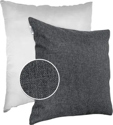 Produktbild von Dekokissen mit Füllung in gewebter Tizi Leinen-Optik 40 x 40 cm Anthrazit