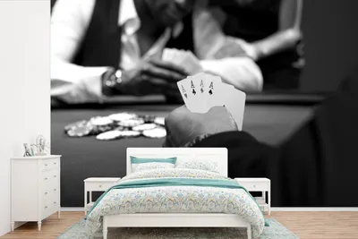 Obrázek produktu pro MuchoWow® Fototapety do obývacího pokoje nebo ložnice tapety vinylové motivy tapety Poker v kasinu - černá a bílá 330x220cm