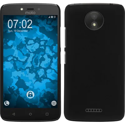 Produktbild von PhoneNatic Case kompatibel mit Lenovo Moto C Plus - Hülle schwarz gummiert Hard-case + 2 Schutzfolien