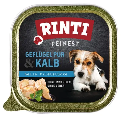 Zdjęcie produktu dla RINTI 92134, Dorosły, Każda rasa, Drób, Cielęcina, 150 g, Bez soi