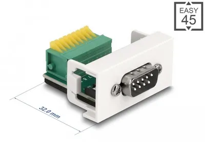 Produktbild von Delock Easy 45 Modul D-Sub 9 Pin Stecker zu 9 Pin Terminalblock 22,5 x 45 mm