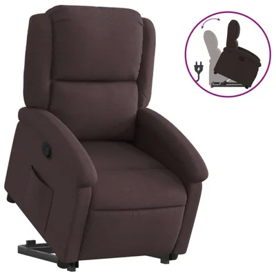 Image de Fauteuil inclinable marron foncé tissu