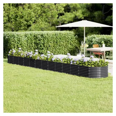 Produktbild von Hochbeet aus pulverbeschichtetem Stahl 512x80x36 cm in Anthrazit