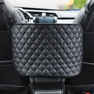 Produktbild von Aufbewahrungstasche für Autositze, Autotaschenhalter, Autotasche mit Netzfach, Autositztasche, Lederhandtaschenhalter, Autotaschen – schwarz
