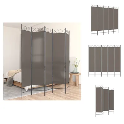 Obrázok produktu pre vidaXL 5-dielny paraván antracit 200x200 cm látka - deliaca stena