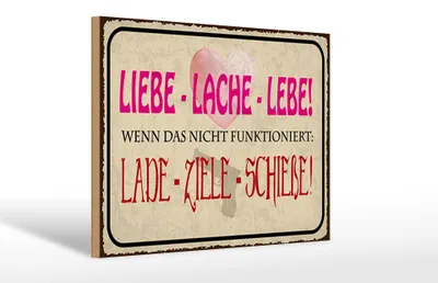 Produktbild von Holzschild Spruch 12x18 cm Liebe Lache Lebe Schild