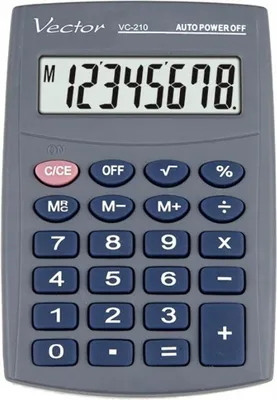Immagine prodotto di Vector KAV VC-210III pocket calculator  8 digits  64x98.5 mm  grey
