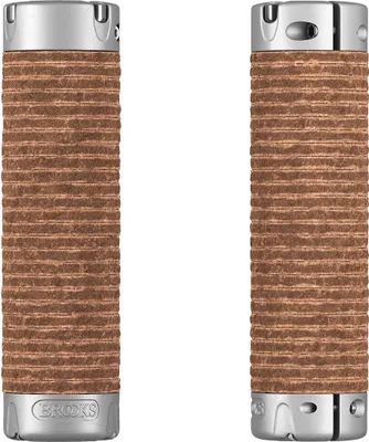 Image de Grips et Bar-ends Brooks BLG2LL0A27203 - Plump Leather Grips (130+130mm) - Honey