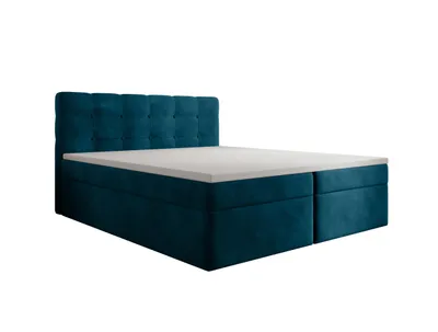 Produktbild von Kontinentalbett 140x200 cm AVENTO, Matratze und Topper, Boxspringbett Doppelbett Polsterbett mit Stauraum, Gepolstertes Kopfteil