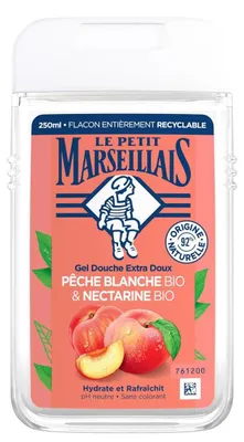 Image de Le Petit Marseillais douchegel 250ML peche blanche & Necartine BIO