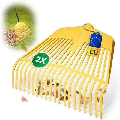 Produktbild von 2-in-1 Gartenrechen mit Kunststoffzinken, 45 cm Arbeitsbreite
