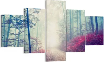 Produktbild von Bild auf Leinwand - Leinwandbild - Wald Baum Natur - 125x70cm - Wand Bild - Wanddeko - Wandbilder - Leinwanddruck - Bilder - Kunstdruck - Wanddekoration - Leinwand bilder - Wandkunst - EA125x70-3667