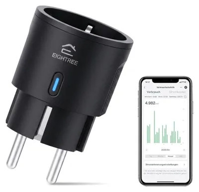 Immagine prodotto di Prese Wi-Fi compatte - Modello Mini - Misurazione del consumo energetico - 4,4 x 4,4 cm - Compatibili con Alexa e Google Home