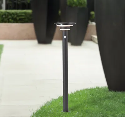 Produktbild von BRILLIANT schwarze Solar Außenstehleuchte GARVINA | mit Bewegungsmelder | 3W 430lm 3000K |  Edelstahl/Kunststoff