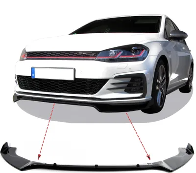 Produktbild von Przedni spoiler spoiler zderzak czarny błyszczący 3-częściowy do VW Golf 7 VII GTI od 2012-2021