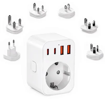 Productafbeelding van Universele Stekkeradapter, 6-in-1 Universele Reiscontactdoos