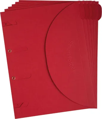 Immagine prodotto di Tarifold - Cartellette perforate Smartfolder A4 rosse, 6 pezzi