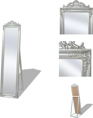 Image de vidaXL Miroir sur pied de style baroque 160x40 cm argenté - Miroir