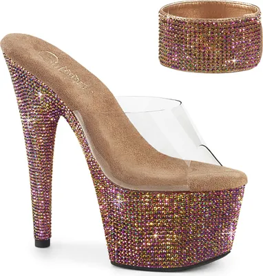 Produktbild von BEJEWELED-712RS Damen Slipper von Pleaser, Transparent Bronze , EU 36, US 6