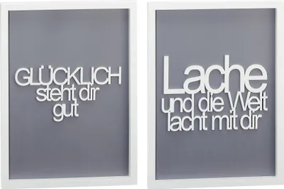 Produktbild von 2er Set 3D Bilder "Glück", 30x40cm, Glücklich, Positiv, Deko, Geschenk, Wandbild