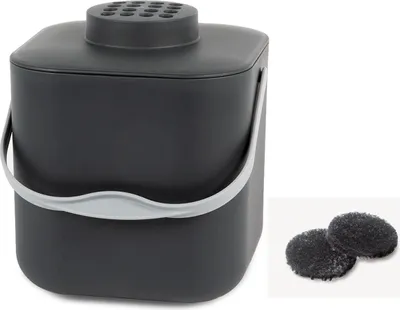 Produktbild von Stöckli Komposteimer mit Aktivkohlefilter in Grau 5 L + 2 Ersatzfilter