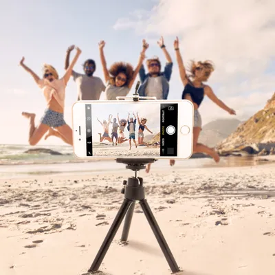 Produktbild von Mobilefox Handy mini Stativ Handy Ständer Selfie Klemmstativ Tripod/Dreibein passend für Handy