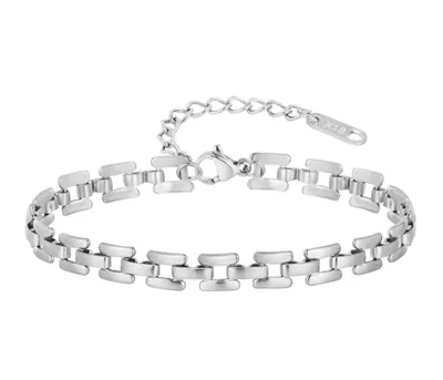 Produktbild von Damen Glieder Armband Edelstahl Silberfarben Hochglanz Elegant Verlängerung
