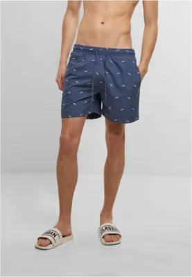 Obrázok produktu pre Pánske kraťasy Urban Classics Plavecké šortky s výšivkou vintageblue/frostmint - 3XL