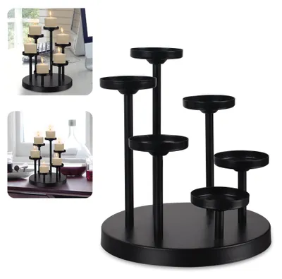 Imagen del producto de Soportes para velas de metal, juego de 6 unidades, color , para decoración de mesas