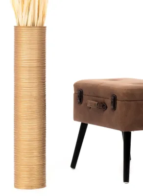 Produktbild von Leewadee Hohe Bodenvase 65 cm aus Mangoholz in gold