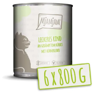 Obrázek produktu pro MjAMjAM 4260512871635, Dospělý jedinec, Jakékoli plemeno, Hovězí, Dýně, 800 g, Bez obilovin