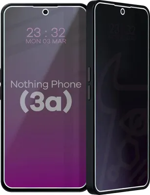 Produktbild von Hybridglas mit Privatschutzfilter für Nothing Phone (3a), Bizon Glass Mule Shadow, Matt