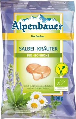 Obrázek produktu pro Alpenbauer organické šalvějové bylinné bonbony divoká šalvěj bez laktózy 90g