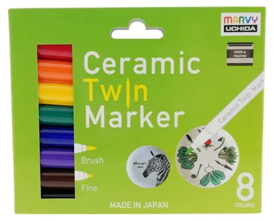 Productafbeelding van Marvy Uchida Keramiekstiften Set - Dubbele stift, 8 kleuren, basisset