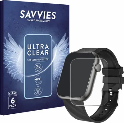 Produktbild von 6x Für walkbee Smartwatch 1.96" Schutzfolie Savvies Displayschutz Display Schutz Folie Klar Transparent