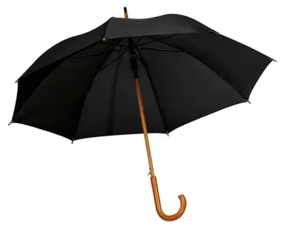 Produktbild von Automatischer Regenschirm mit Holzgriff / Farbe: schwarz