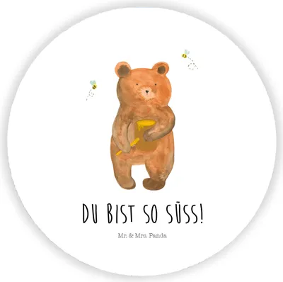Produktbild von Mr. & Mrs. Panda Kühlschrankmagnet Bär Honig - Weiß - Geschenk, Freund, Liebe, magnet, Partner, Teddy, whiteboardmagnet, für kühlschrank, fotos, pinwand