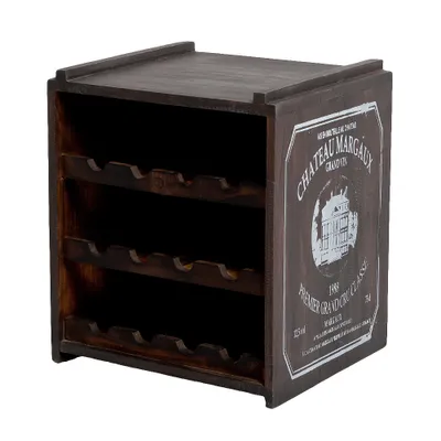 Produktbild von Flaschenbox SURAT Brown ca. H40cm Mahagoni Shabby Weinregal