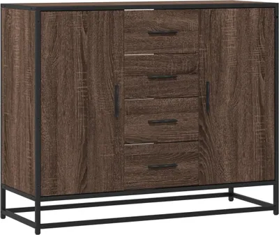 Produktbild von Sideboard Braun Eichen-Optik 92x35x76 cm Holzwerkstoff