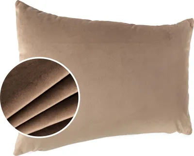 Produktbild von Kissenhülle Samt Uni mit Reißverschluss ohne Füllung 50 x 30 cm Braun